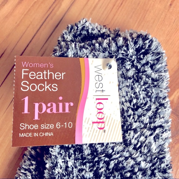3/$15 NEW Feather SOCKS Black Gray Shoe Size 6-10 Women’s - Picture 2 of 13